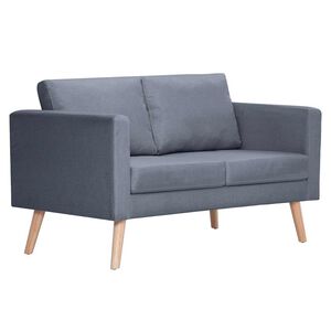 vidaXL Sofa 2-Seater Fabric Dark Grey