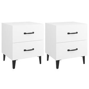 vidaXL Bedside Cabinets 2pcs White 40x35x47.5 cm