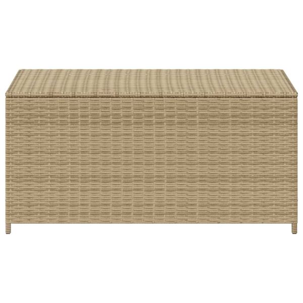 vidaXL Garden Storage Box Mix Beige 190L Poly Rattan
