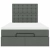 vidaXL Ottoman Bed with Mattress Dark Grey King Single Fabric