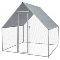 vidaXL Outdoor Chicken Cage 2x2x1.92 m Galvanised Steel