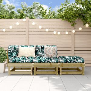 vidaXL 3 Piece Garden Lounge Set Impregnated Wood Pine