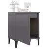 vidaXL Bed Cabinets with Metal Legs High Gloss Grey 40x30x50 cm