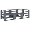 vidaXL Garden Pallet Sofa Grey 3-Seater Wood