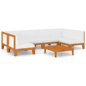 vidaXL 7 Piece Garden Lounge Set with Cushions Solid Acacia Wood