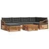 vidaXL Outdoor Sofa Set 7 pcs Natural and Anthracite