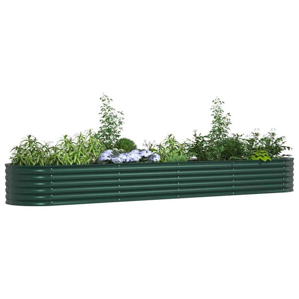 vidaXL Garden Raised Bed Green 400 x 80 x 44 cm Steel