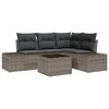 vidaXL Garden Sofa Set with Storage Light Grey Poly Rattan