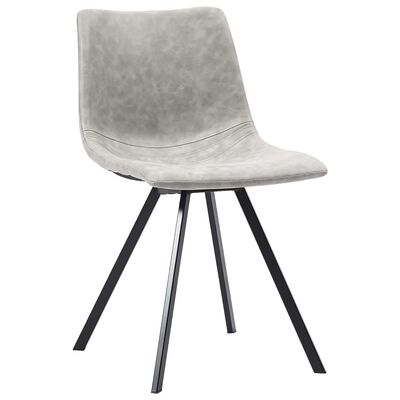 vidaXL Dining Chairs 4 pcs Light Grey Faux Leather