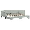 vidaXL Daybed with Trundle without Mattress Light Grey 90x190 cm