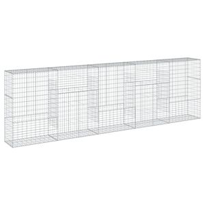 vidaXL Gabion Basket with Cover 500x50x150 cm Galvanised Iron