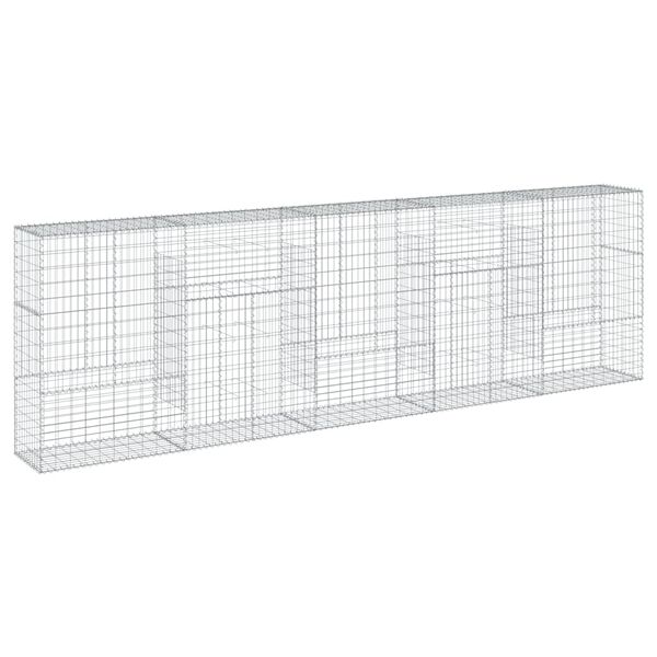 vidaXL Gabion Basket with Cover 500x50x150 cm Galvanised Iron