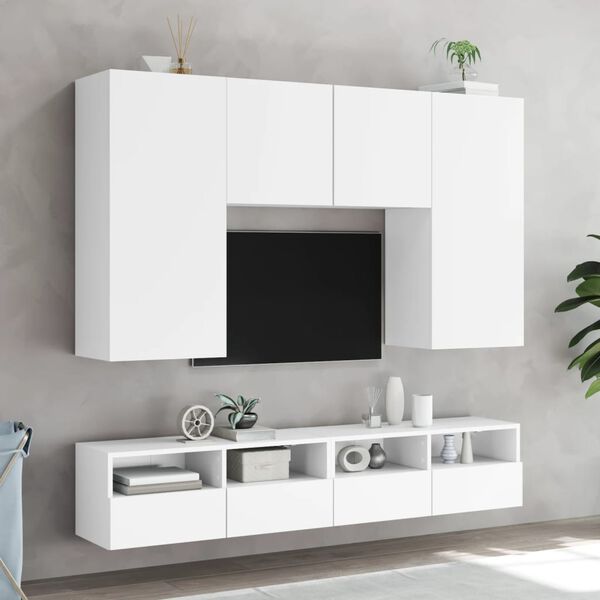 vidaXL TV Wall Cabinet White 80x30x30 cm Engineered Wood