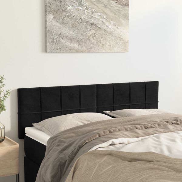 vidaXL Headboards Black 144x5x78/88 cm Velvet