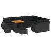 vidaXL Garden Sofa Set 12 pcs Black Poly Rattan