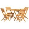 vidaXL 5 Piece Garden Dining Set Solid Wood Teak