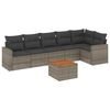 vidaXL 7 Piece Garden Sofa Set with Cushions Grey Poly Rattan