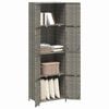vidaXL Garden Storage Cabinet Grey 59x40x180 cm Poly Rattan