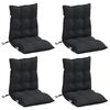 vidaXL Lowback Chair Cushions 4 pcs Black Oxford Fabric