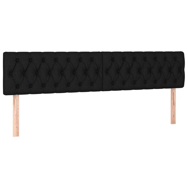 vidaXL Headboards Black 200x7x78/88 cm Fabric