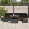 vidaXL Garden Sofa Set with Storage 8 pcs Black Poly rattan