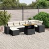 vidaXL 8 Piece Garden Sofa Set with Cushions Black Poly Rattan