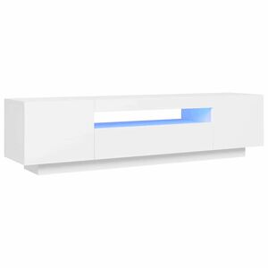 vidaXL TV Cabinet with LED Lights White 160x35x40 cm