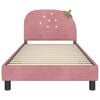 vidaXL Children's Bed Frame with Headboard Pink 90 x 190 cm Velvet