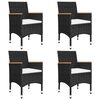 vidaXL 5 Piece Garden Dining Set Black