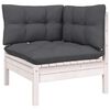vidaXL 13 Piece Garden Lounge Set with Cushions White Solid Pinewood