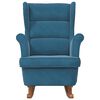 vidaXL Rocking Chair Wingback Blue Velvet and Solid Wood