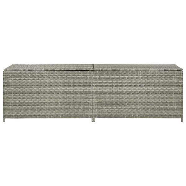 vidaXL Garden Storage Box Poly Rattan 200x50x60 cm Grey