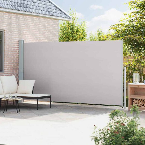 vidaXL Patio Retractable Side Awning 200x500 cm Grey