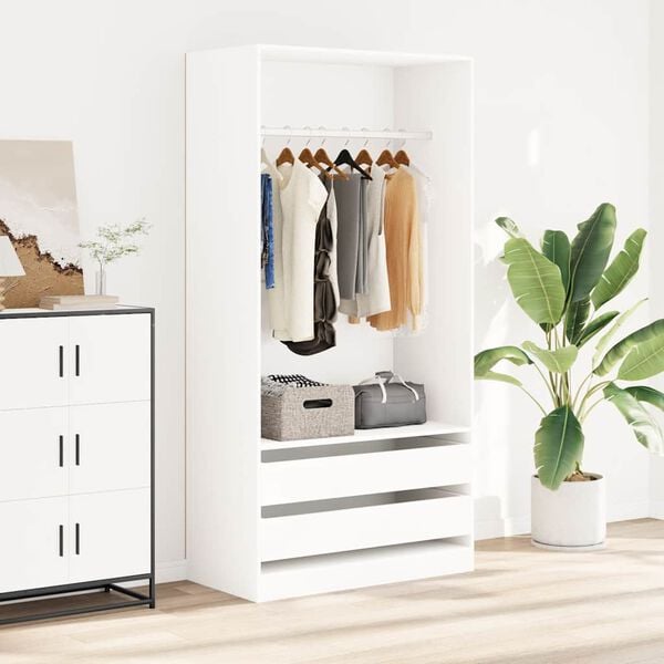 vidaXL Wardrobe White 100x50x200 cm Engineered Wood