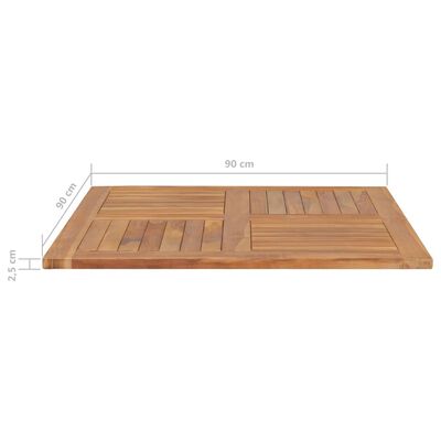 vidaXL Table Top Solid Teak Wood Square 90x90x2.5 cm