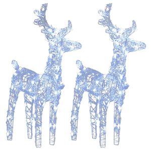 vidaXL Christmas Reindeer | Set of 2 | Cold white | Acrylic | Decorative Inlays