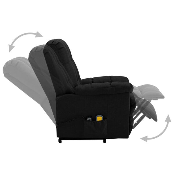 vidaXL Stand up Massage Chair Black Fabric