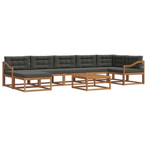 vidaXL Outdoor Sofa Set 8 pcs Natural and Anthracite