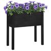 vidaXL Garden Planter Black 70x31x70 cm Solid Pinewood