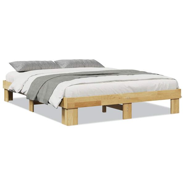 vidaXL Bed Frame without Mattress 150x200 cm Solid Wood Oak