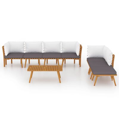 vidaXL 8 Piece Garden Lounge Set with Cushions Solid Wood Acacia