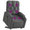 vidaXL Electric Stand up Massage Recliner Chair Dark Grey Fabric
