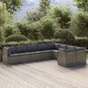 vidaXL 9 Piece Garden Lounge Set with Cushions Grey Poly Rattan