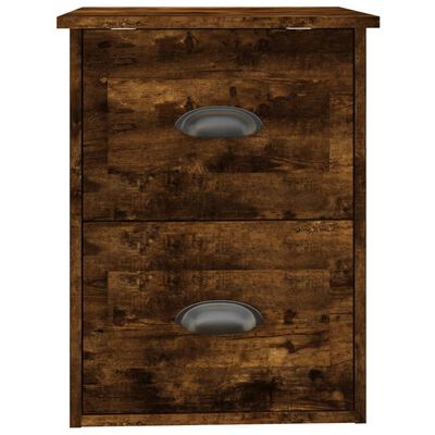 vidaXL Wall-mounted Bedside Cabinet Smoked Oak 41.5x36x53cm