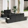 vidaXL Garden Sofa Set with Cushion 6 pcs Black Poly Rattan