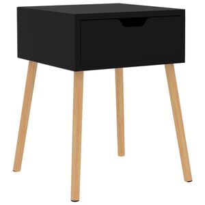 vidaXL Bedside Cabinet | High gloss black | Engineered wood | 40 cm square
