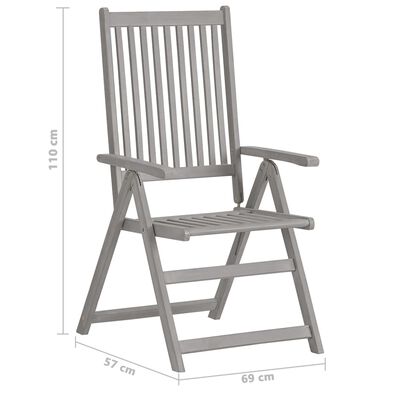 vidaXL Garden Reclining Chairs 4 pcs with Cushions Solid Wood Acacia