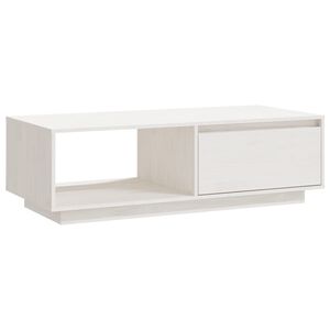 vidaXL Coffee Table | White | Solid pinewood | 110x50x33.5 cm | Coffee Table