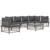 vidaXL 7 Piece Garden Lounge Set with Cushions Anthracite Poly Rattan