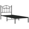 vidaXL Metal Bed Frame without Mattress with Headboard Black 90x190cm